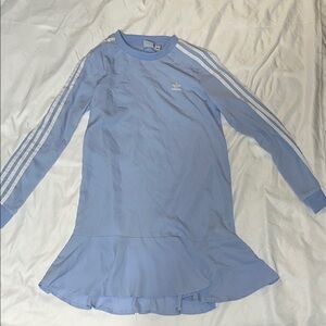 Adidas Light Blue Ruffle Hem Dress XS LNC!